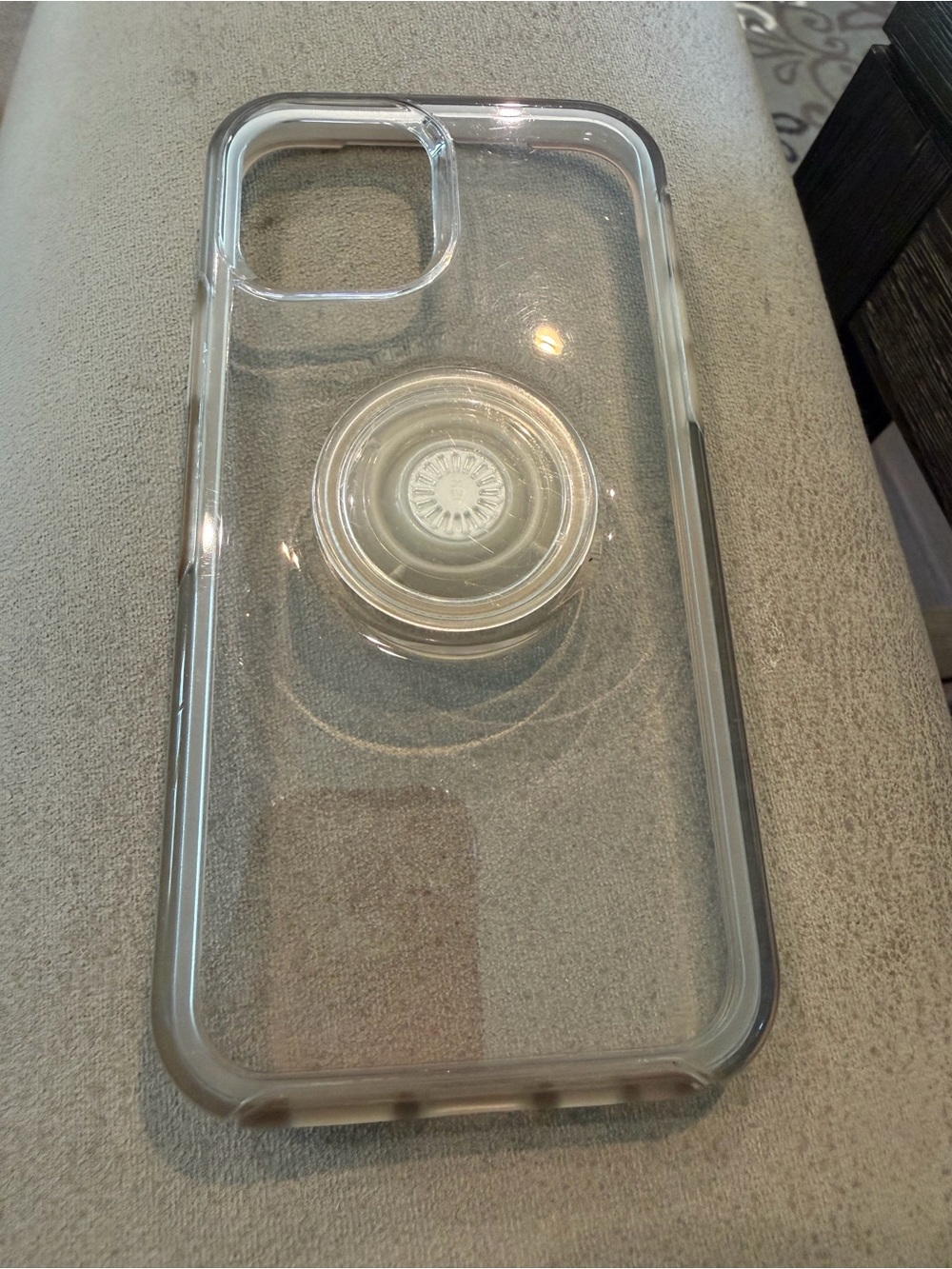 Clear Transparent Phone Case with Built-in Pop Grip - Clear